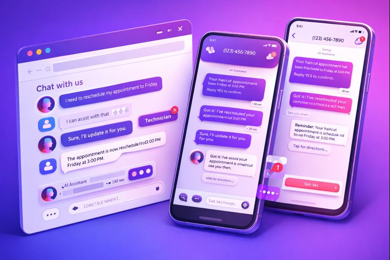 AI Chat and SMS Agent interface
